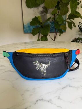 Coach X Michael B. Jordan League Belt Bag In Colorblock With Mummified Rexy